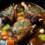 Braised Lamb Shanks with Aromatic Herb Gravy and Root Vegetables