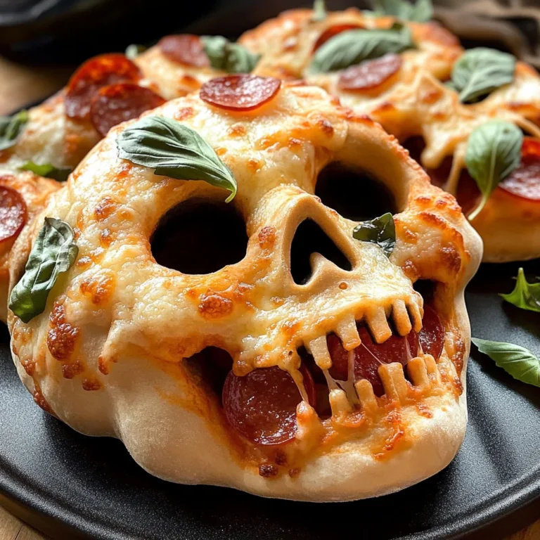 Cheesy Halloween Pizza Skulls