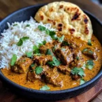Coconut-Curry Braised Beef with Jasmine Rice & Garlic Naan