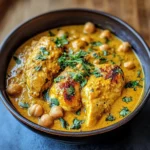 Coconut Chicken & Chickpea Curry with Garlic Naan
