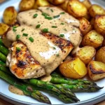 Creamy Dijon Chicken with Asparagus & Roasted Potatoes