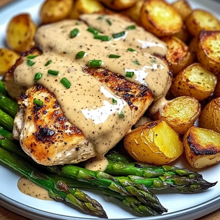 Creamy Dijon Chicken with Asparagus & Roasted Potatoes