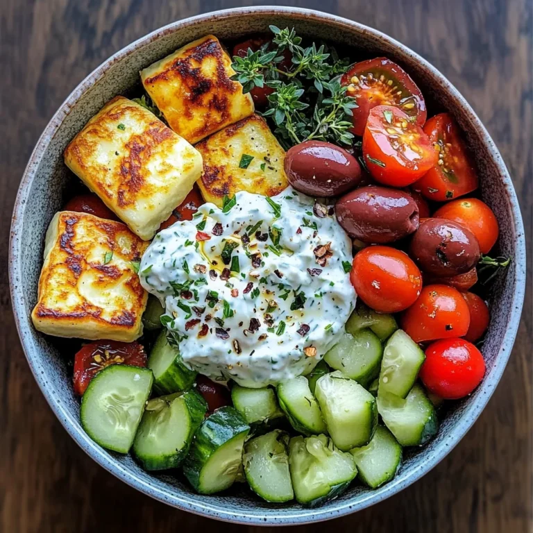 Greek Halloumi Bowls with Tzatziki