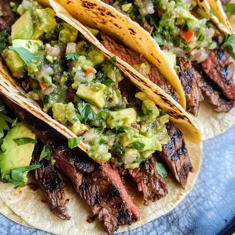 Grilled Steak Tacos with Avocado Salsa