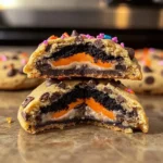 Halloween Oreo stuffed chocolate chip cookies