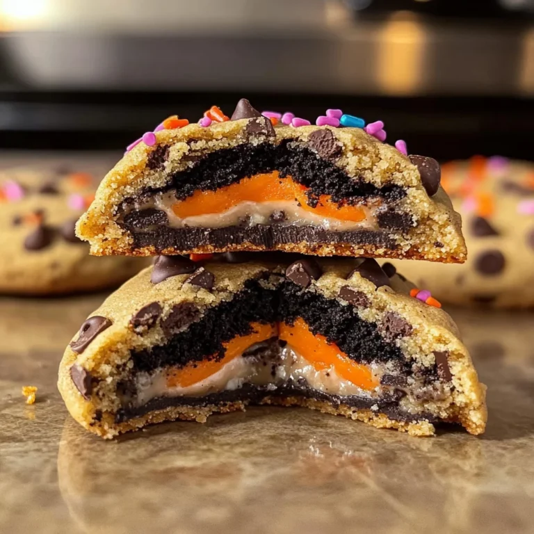 Halloween Oreo stuffed chocolate chip cookies