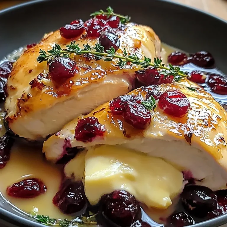 Impressive Cranberry Brie Stuffed Chicken