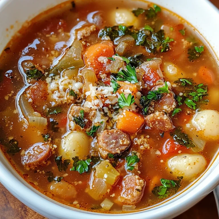 Italian Vegetable Soup with Spicy Sausage