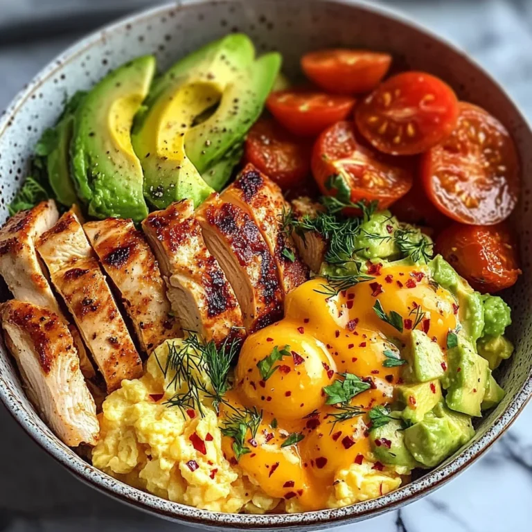 Protein Power Bowl with Avocado, Eggs, and Chicken