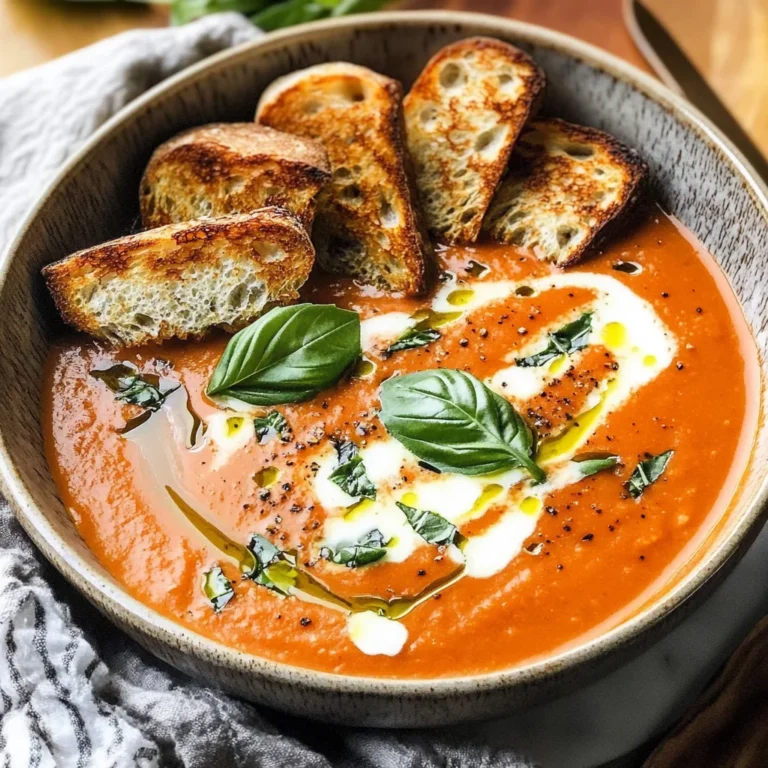 Roasted Tomato Soup with Crispy Gruyère Toasts