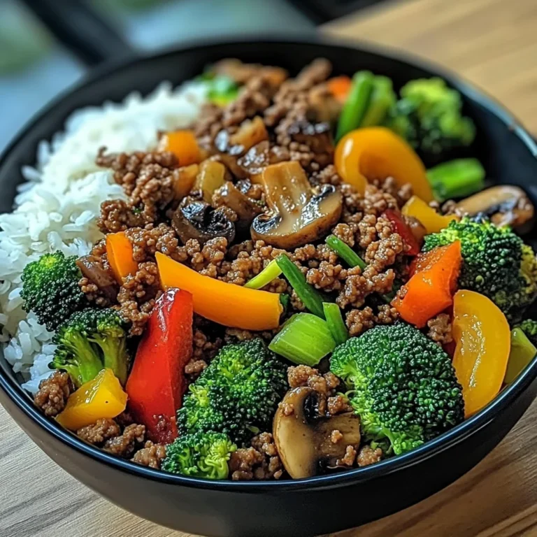 Savory Ground Beef & Veggie Stir-Fry Bowl