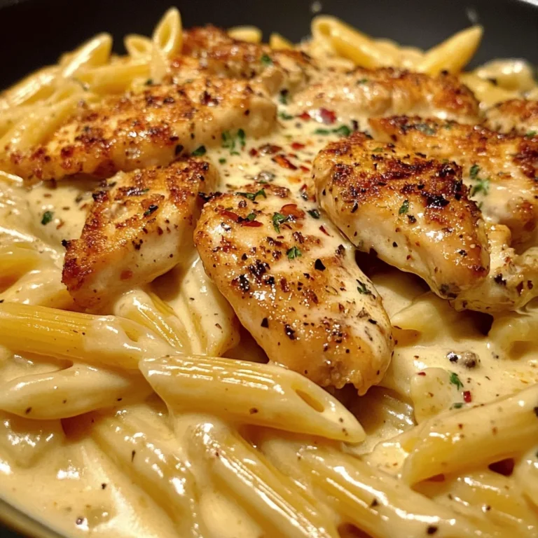 Spicy Garlic Chicken Penne in Velveeta Alfredo
