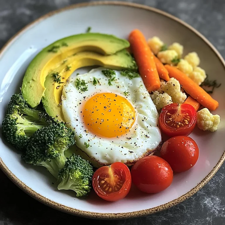 Sunny-Side Egg with Avocado, Tomatoes & Steamed Veggies