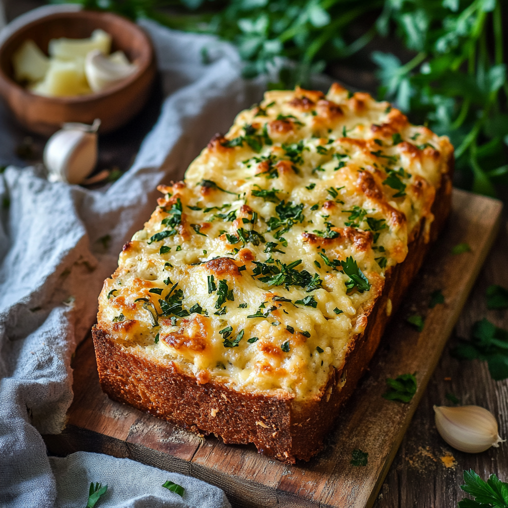 Cheese, Herb & Garlic Quick Bread (No Yeast)
