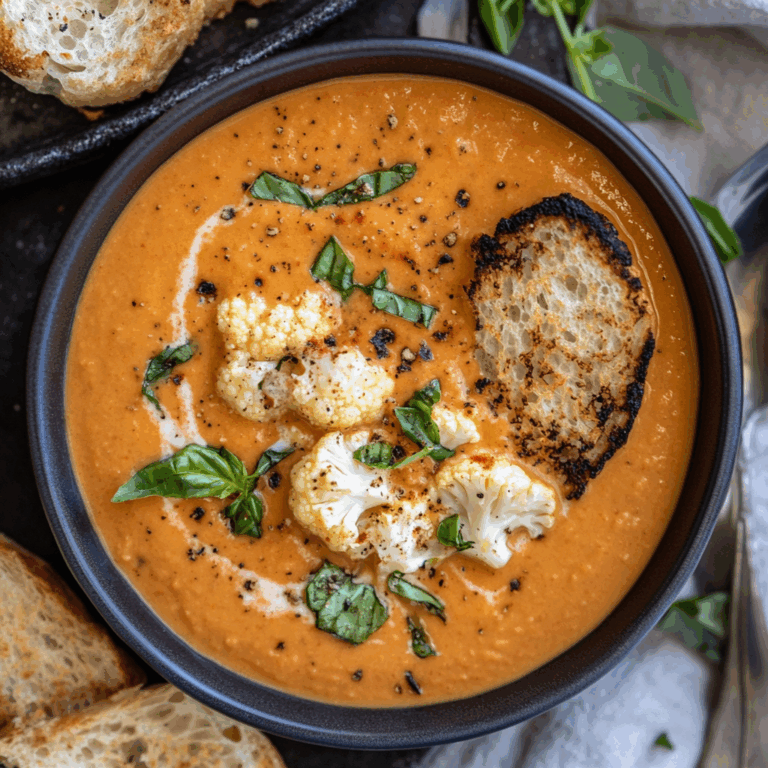 Creamy Vegan Tomato and Cauliflower Bisque