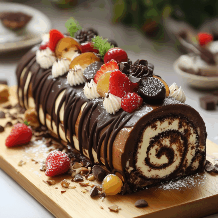 Dubai Chocolate Roll Cake