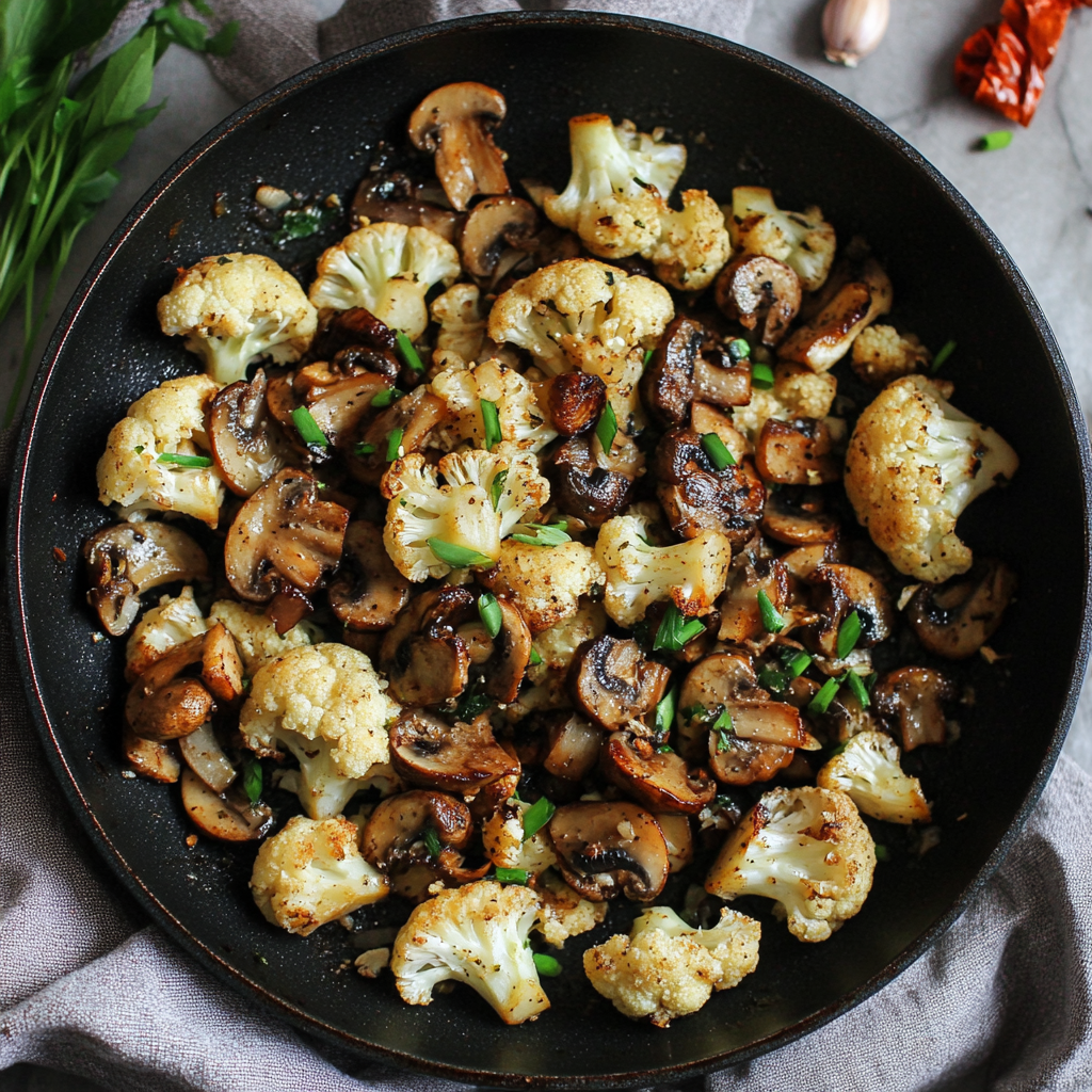 Garlic Cauliflower Mushroom Skillet: Quick & Delicious Dish