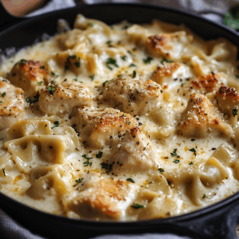 Mozzarella Garlic Butter Chicken Bowties in Cheesy Cream