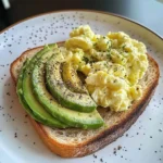 Avocado Toast & Fluffy Scramble with Iced Matcha