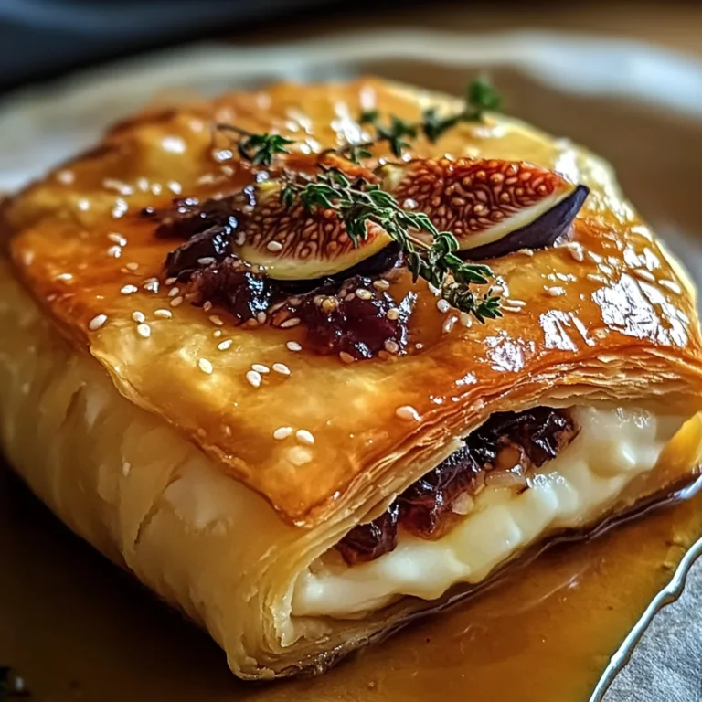 Baked Brie in Puff Pastry with Honey and Fig