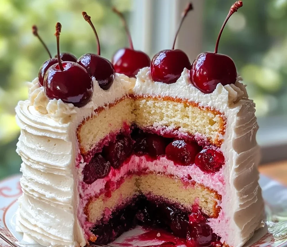 Cherry Layer Cake with Cherry Cream Cheese Frosting