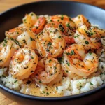 Creamy Garlic Butter Shrimp Bowl with Herb Rice
