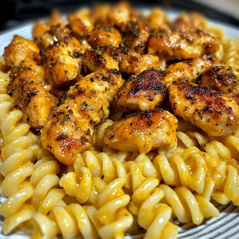 Creamy Velveeta Rotini with Cajun Garlic Chicken Strips