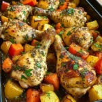 Herb-Roasted Chicken Drumsticks with Baked Mixed Veggies