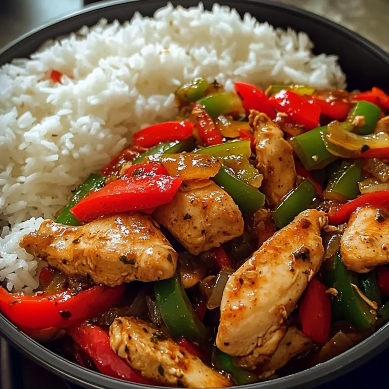 Spicy Chicken & Bell Pepper Stir-Fry with Rice
