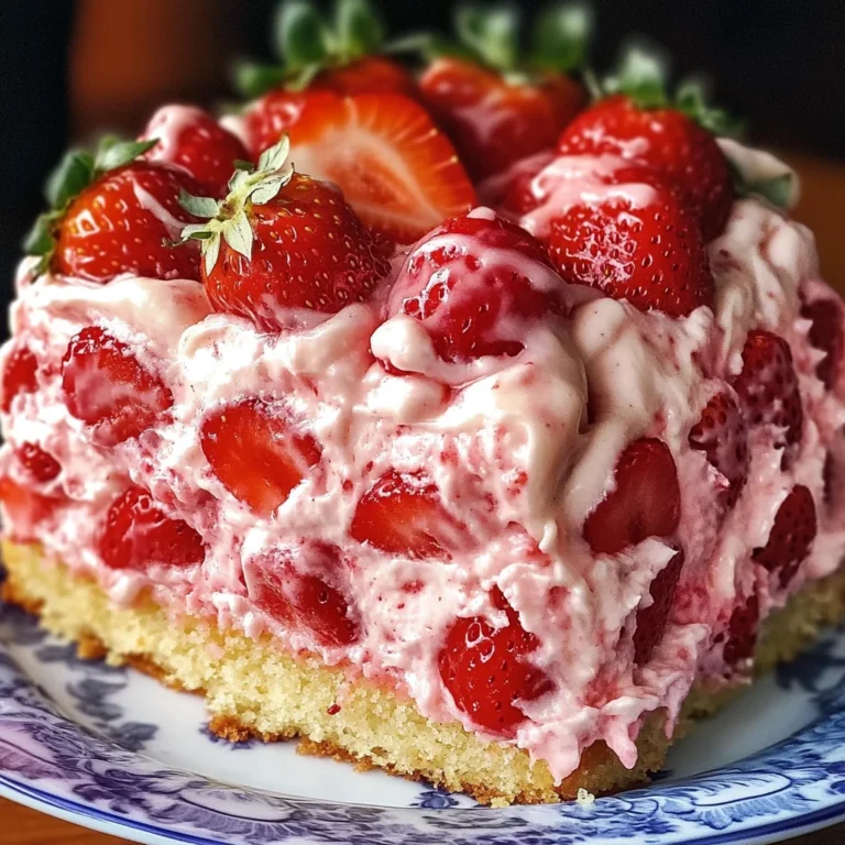 Strawberry Honeybun Cake with Strawberry Cream Icing