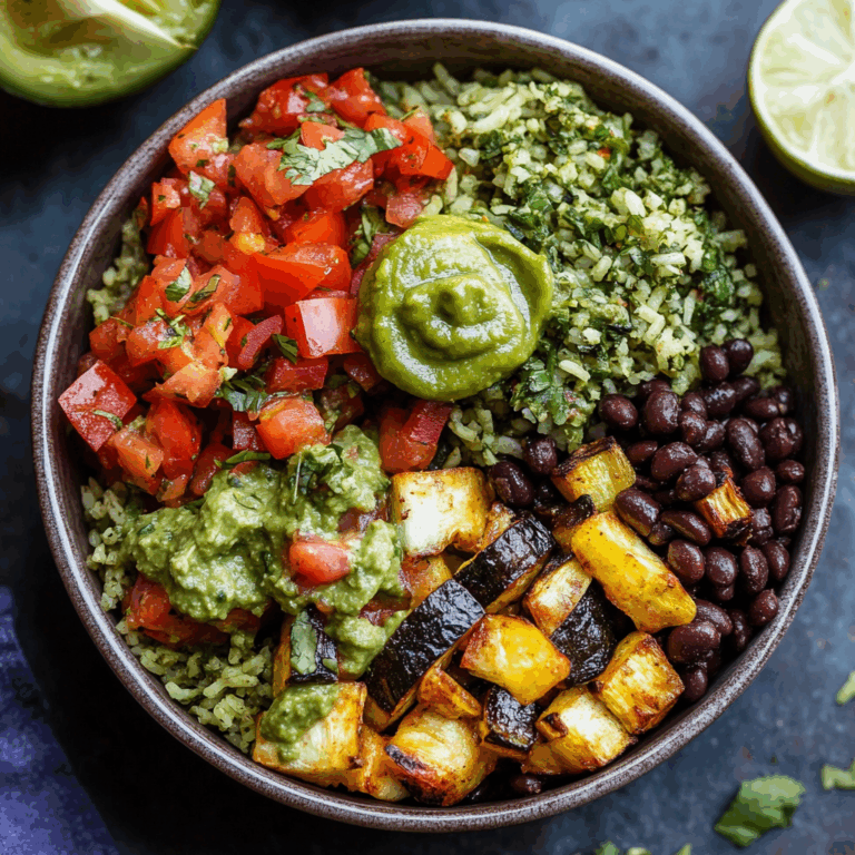 Grilled Veggie Burrito Bowls with Black Beans & Green Rice (Vegetarian, Vegan)