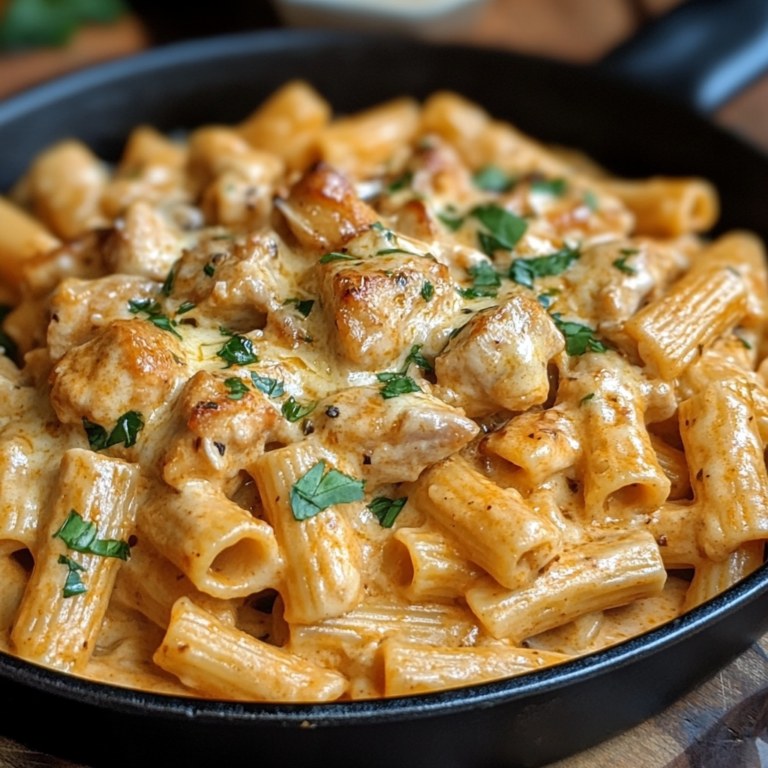 Garlic Cajun Chicken Cheesy Rigatoni in Velveeta Cream Sauce