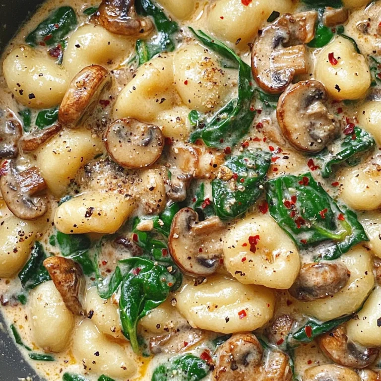 Creamy Spinach and Mushroom Gnocchi (One-Pan, 20 Minutes)