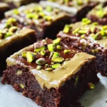 Pistachio Brownies with Pistachio Ganache
