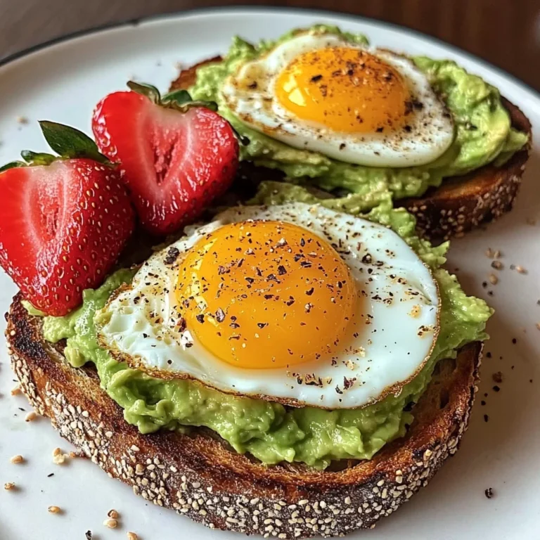 Sunny Avocado Egg Toast with Sweet Strawberries