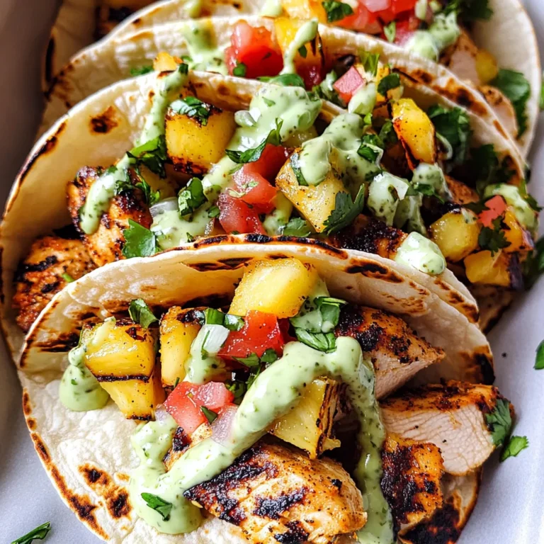 Chili Lime Chicken Tacos with Grilled Pineapple Salsa
