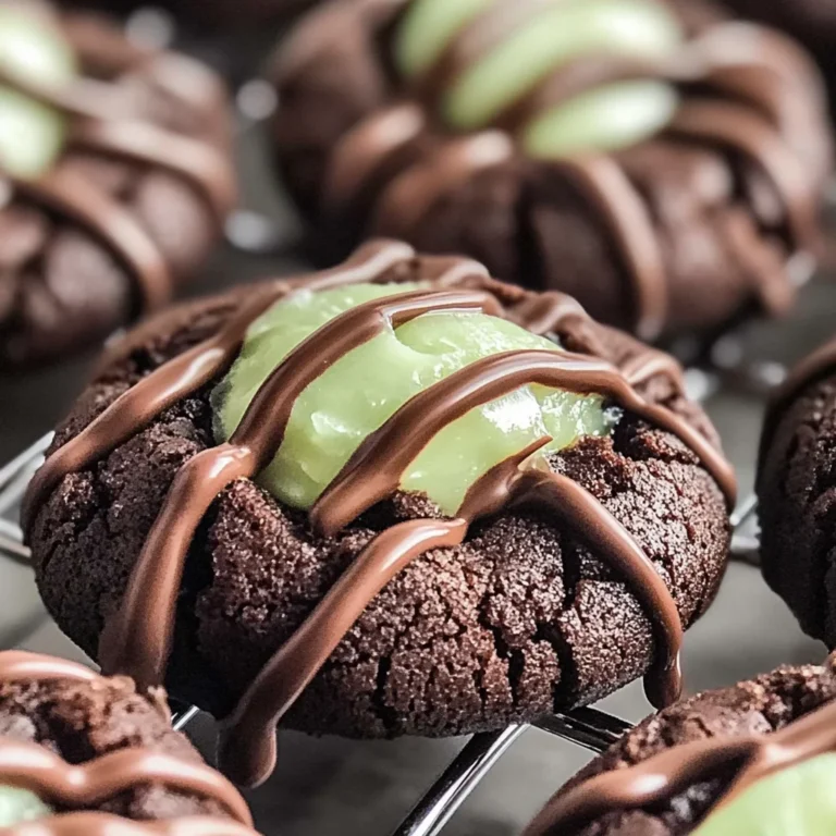 Chocolate Mint Thumbprint Cookies