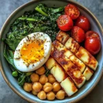 Halloumi & Chickpea Power Bowl with Soft-Boiled Egg