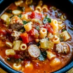 Italian Sausage Ditalini Minestrone Soup