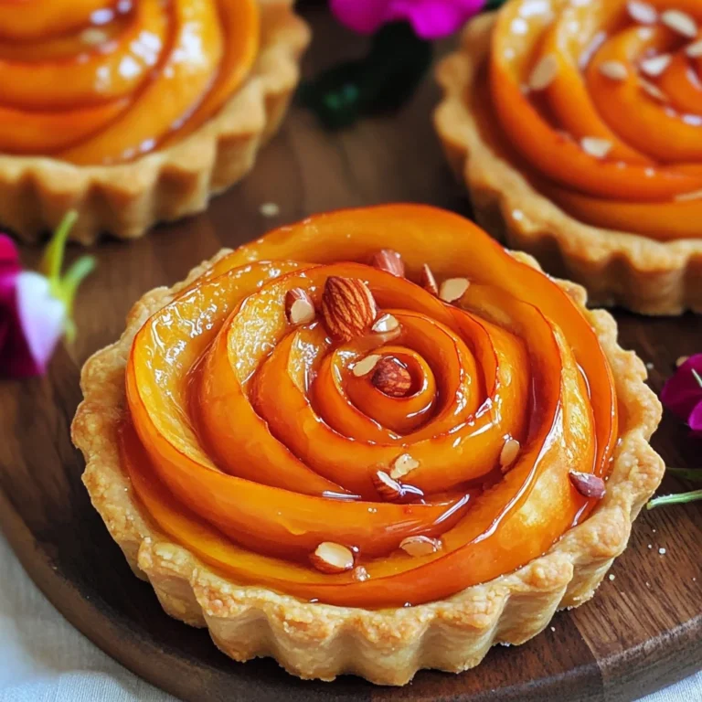Persimmon Almond Rosette Tarts