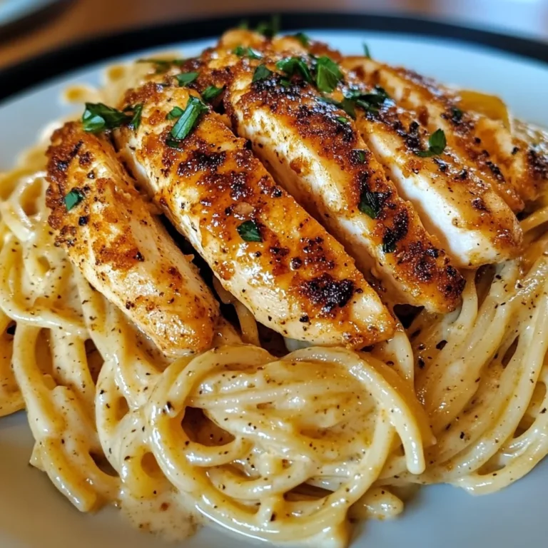 Savory Cajun Chicken over Creamy Parmesan Linguine