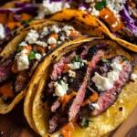 Steak Tacos with Chipotle Sauce & Roasted Cabbage Slaw
