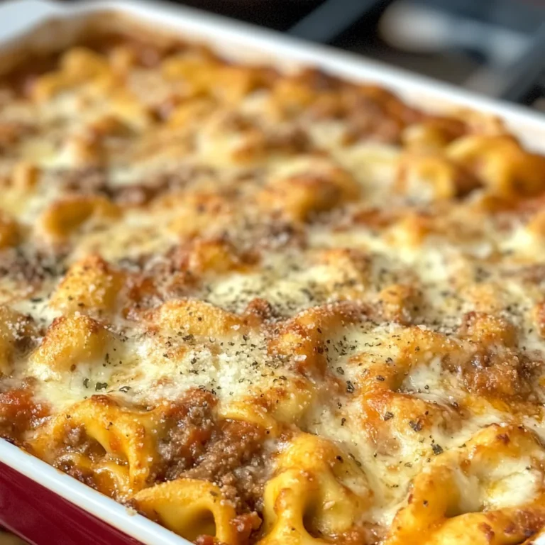 Cheesy Baked Tortellini Casserole With Meat Sauce
