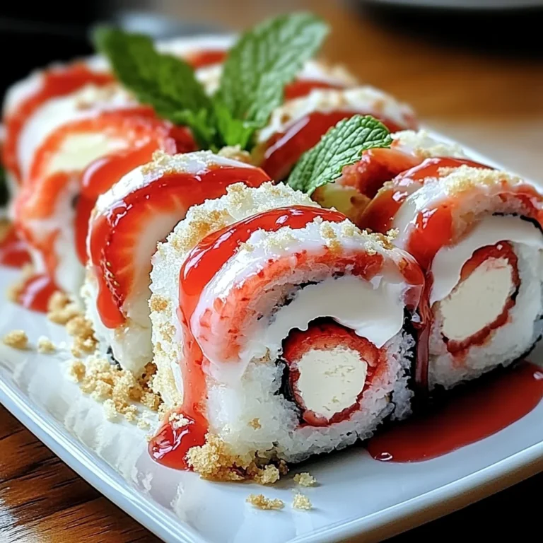 Creative & Cute Strawberry Shortcake Sushi Roll Dessert Recipe