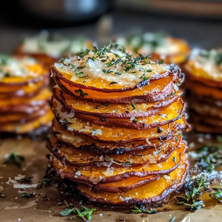 Crispy Parmesan Thyme Sweet Potato Stacks Recipe