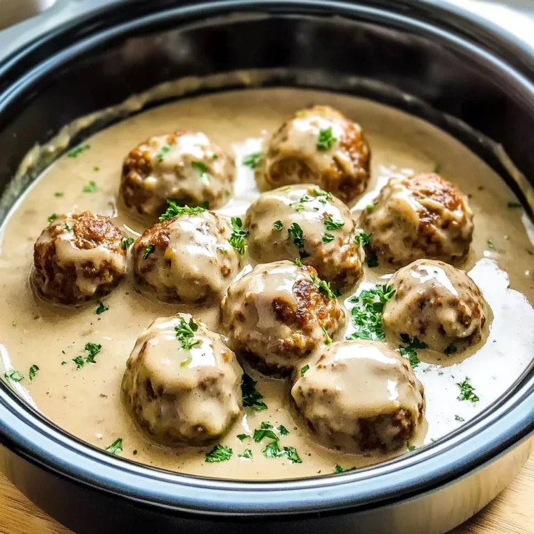 Crockpot Swedish Meatballs with Creamy Gravy