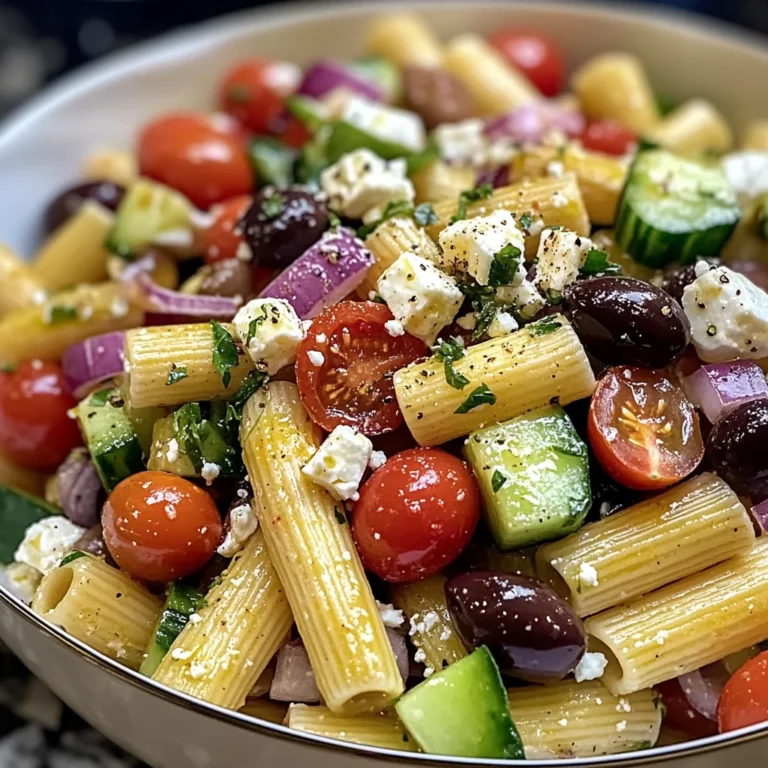Greek Rigatoni Pasta Salad – A Fresh and Flavorful Mediterranean Delight!