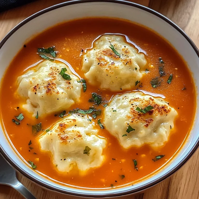 Tomato Soup with Cheese Dumplings