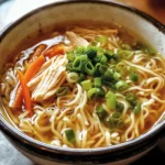 Aromatic Ginger Scallion Chicken Noodle Soup - Alrightwithme