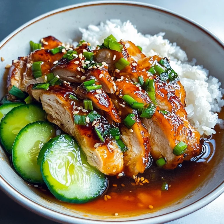 Caramelised Soy Chicken in Garlic Ginger Broth with Rice